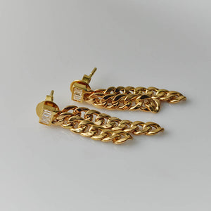 Baguette Bar Chain Drop Earrings