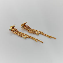 Load image into Gallery viewer, Bezel Fringe Chain Drop Earrings
