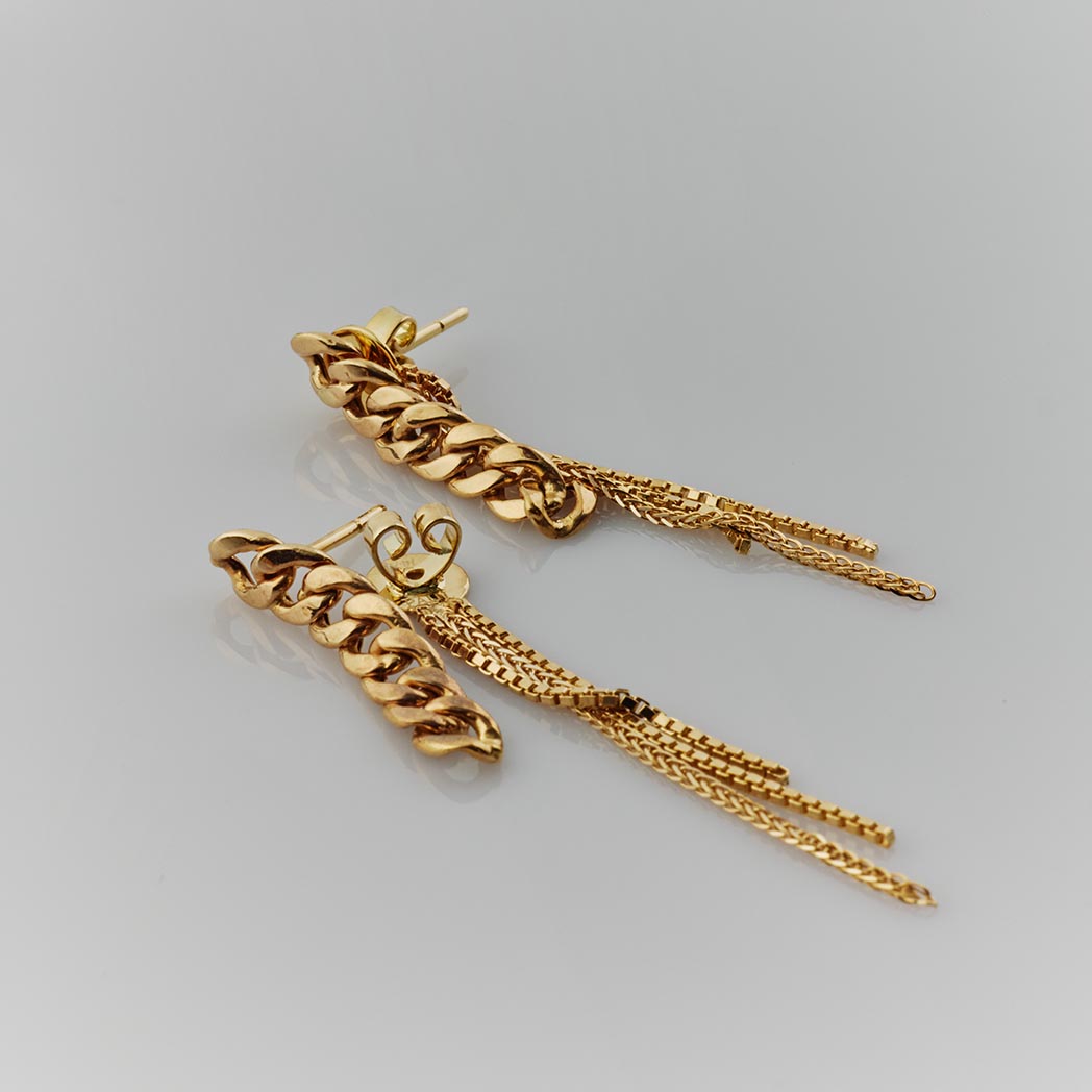 Cuban Fringe Chain Drop Earrings