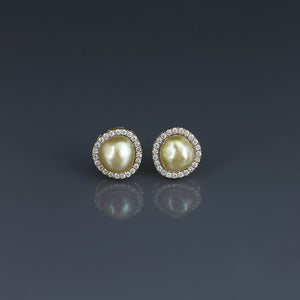 Champagne Keshi Halo Earrings