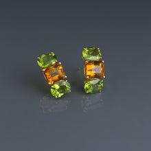 Load image into Gallery viewer, Peridot and Citrine Half Hoops
