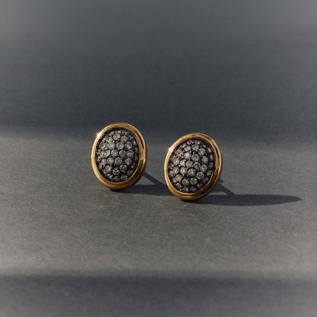 Egg Colored Diamond Pave Earrings