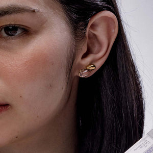 Morganite Pear Dome Earrings