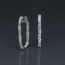 Load image into Gallery viewer, Ellipse In and Out Diamond Hoop Earrings

