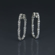 Load image into Gallery viewer, Ellipse In and Out Diamond Hoop Earrings
