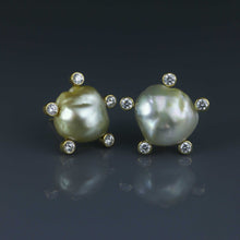 Load image into Gallery viewer, Baroque South Sea Pearl Satellite Earrings
