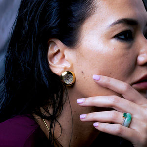 Reverse Dome Olmec Earrings