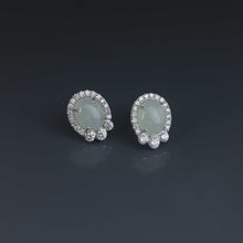 Load image into Gallery viewer, Icy Jade Cabochon Earrings
