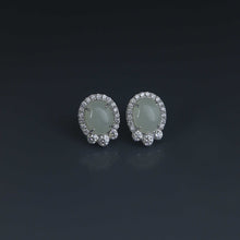 Load image into Gallery viewer, Icy Jade Cabochon Earrings
