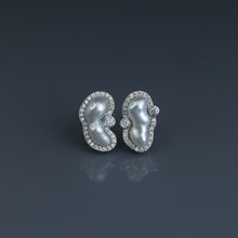 Load image into Gallery viewer, Keshi Bezel 1-2 Halo Earrings
