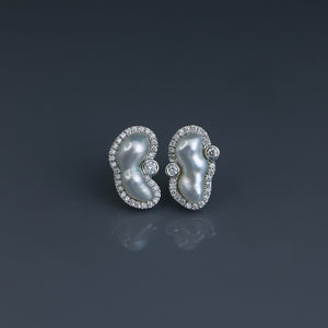 Keshi Bezel 1-2 Halo Earrings