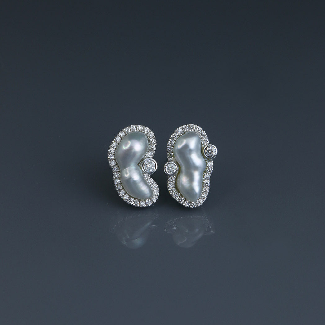 Keshi Bezel 1-2 Halo Earrings