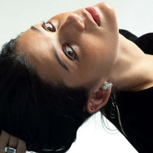 Load image into Gallery viewer, Silver Keshi Wave Pave Earrings
