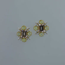 Load image into Gallery viewer, Kunzite and Yellow Sapphire Cross Earrings
