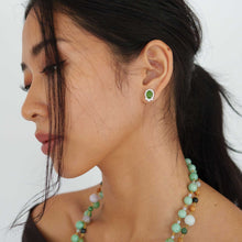 Load image into Gallery viewer, Nephrite Jade Cabochon Earrings
