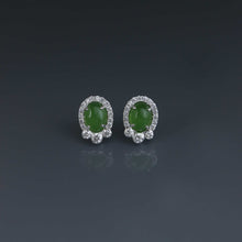 Load image into Gallery viewer, Nephrite Jade Cabochon Earrings
