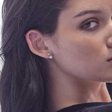 Load image into Gallery viewer, Pear and Round Diamond Over Under Earrings
