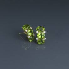 Load image into Gallery viewer, Peridot Half Hoop Earrings
