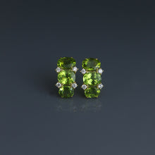 Load image into Gallery viewer, Peridot Half Hoop Earrings
