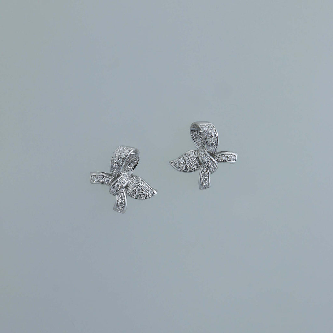 Diamond Pave Ribbon Earrings