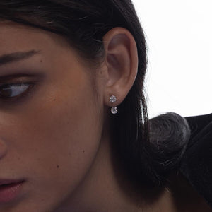 Round Diamond Over Under Earrings