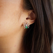 Load image into Gallery viewer, Zambian Emerald Spider Earrings
