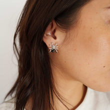 Load image into Gallery viewer, Black and White Diamond Spider Earrings
