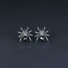 Load image into Gallery viewer, Black and White Diamond Spider Earrings
