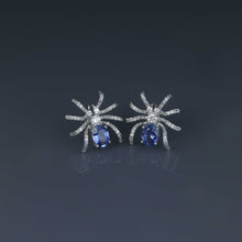 Load image into Gallery viewer, Ceylon Sapphire Spider Earrings
