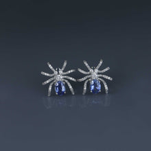 Load image into Gallery viewer, Ceylon Sapphire Spider Earrings
