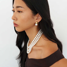 Load image into Gallery viewer, Three Strand Graduated Round South Sea Pearl Necklace
