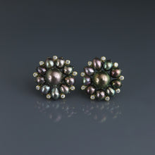 Load image into Gallery viewer, Peacock Tahitian Round and Keshi Earrings
