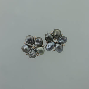 Tahitian Keshi Flower Earrings V2