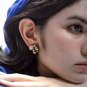 Peacock Tahitian Trio Earrings