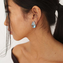 Load image into Gallery viewer, Blue Topaz and Moonstone Dome Earrings
