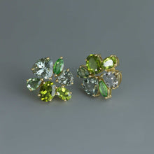 Load image into Gallery viewer, Mismatched Green Wreath Earrings
