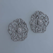 Load image into Gallery viewer, Lotus Diamond Pave Curve Earrings
