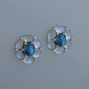 Stunning Moonstone and Zircon Earrings