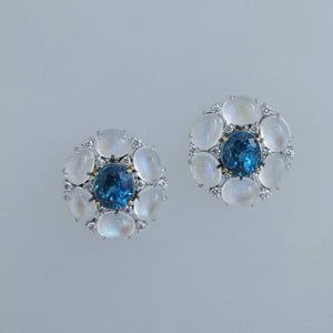 Stunning Moonstone and Zircon Earrings