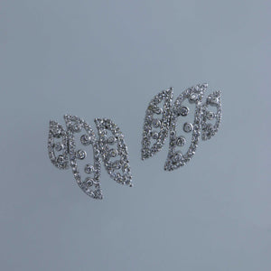 Diamond Pave Leaves Ear Crawlers