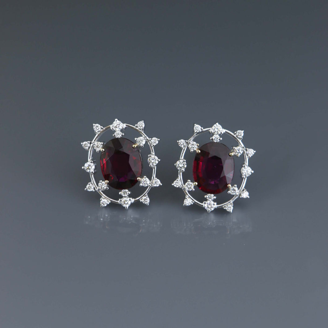 Rubellite Diamond Lace Earrings