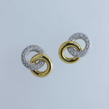 Load image into Gallery viewer, Deco Diamond Pave and Gold Link Earrings
