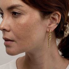 Load image into Gallery viewer, Mismatched Cuban Chain Front and Back Fringe Earrings

