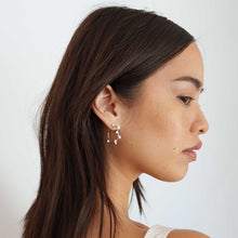Load image into Gallery viewer, Round and Emerald Cut Diamond Wire Hoops
