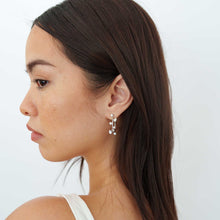 Load image into Gallery viewer, Round and Pear Diamond Wire Hoops
