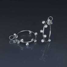 Load image into Gallery viewer, Round Diamond Wire Hoops

