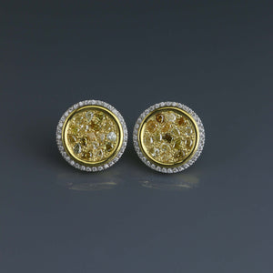 Natural Fancy Colored Diamond Disc Earrings