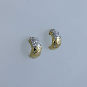 Diamond Ombre Gold Half Hoops