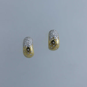 Diamond Ombre Gold Half Hoops