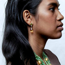 Load image into Gallery viewer, Peridot and Citrine Briolette Danglers
